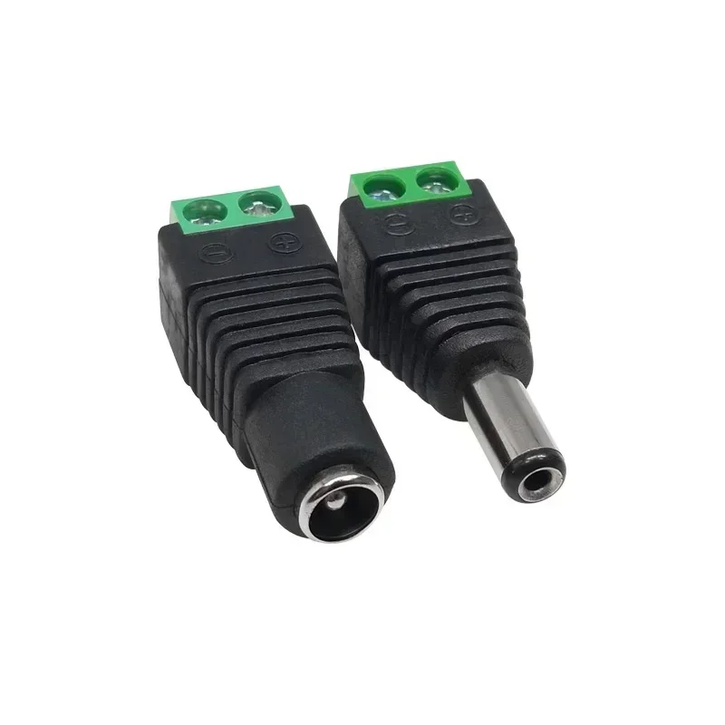 DC Connector DC Power Socket DC Power Plug 5.5x2.5mm 5.5x2.1mm Male Plug Female Jack Adapter for LED Light Strip CCTV Camera