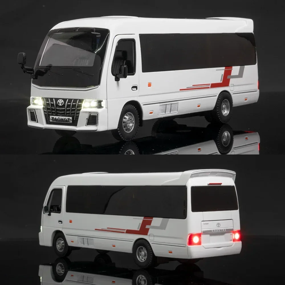 1:32 Toyota Coaster Speelgoed Auto Model Coach Bus Diecast Miniatuur Van Voor Kinderen Trek Collectie Gift Jongen Kids A947