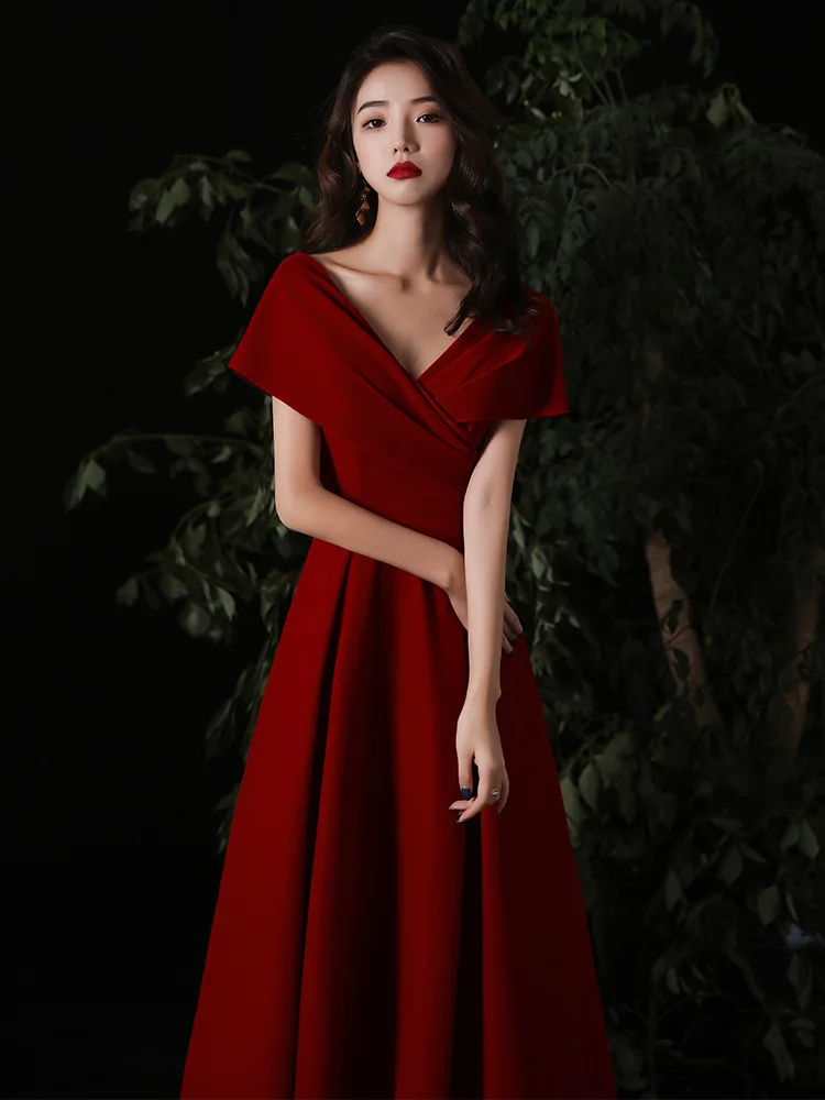 

Toast Dress Bride's New Temperament Wedding Evening Dress Women's Banquet Can Usually Wear Evening Dress Cocktail Robe Soiree