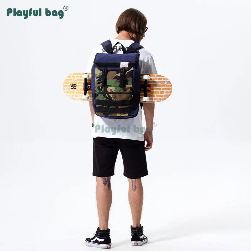 Double Rocker Skateboard Backpack Outdoor Skateboard Carrying Bag BK/Camouflage 1000D Backpack Skating sport equipment AMB178