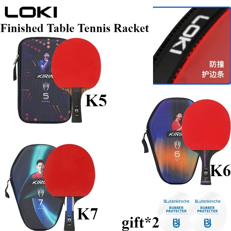 

LOKI K5/K6/K7 Star Finished Table Tennis Racket 7-Ply Wood Carbon Professional Ping Pong Bat With RXTON 1/3 Rubber ITTF Approved