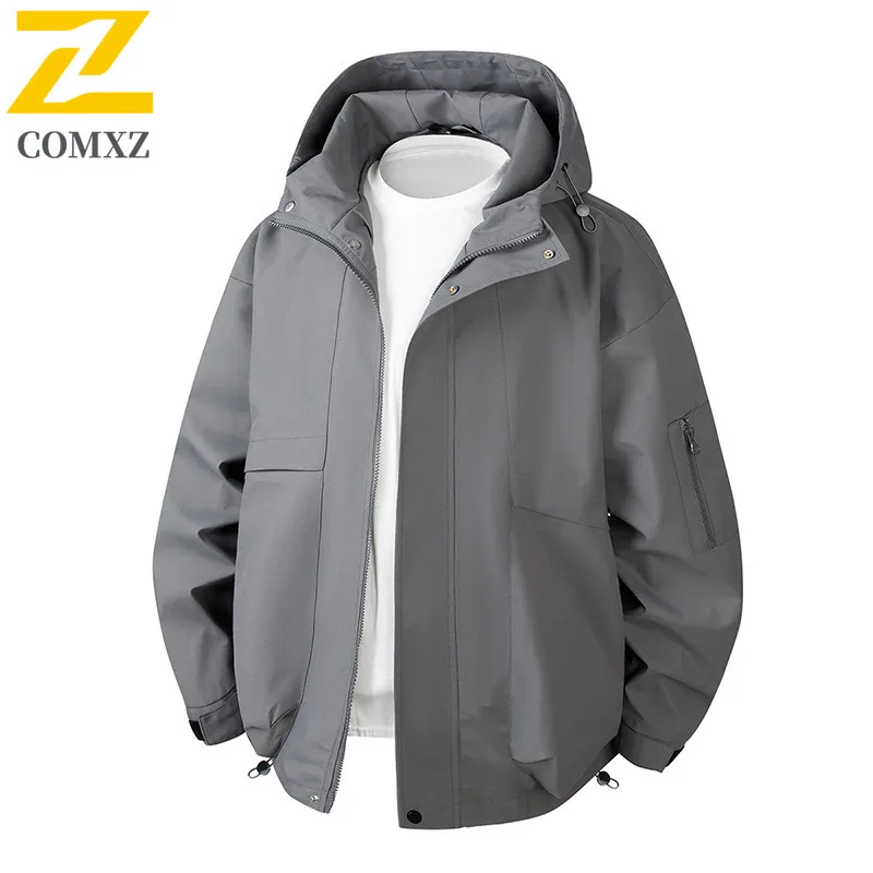 2025 New Autumn Windproof Jacket Men's high quality All-match Loose Waterproof Windbreaker Couple's Travel Camping Hooded Coat
