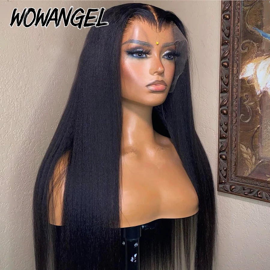 SKINLIKE Echte HD Lace Front Perücken Kinky Straight 250% 13x4 Full Frontal Perücken Echthaarperücken Peruanisches Yaki Straight Melt Skins – Detail 3
