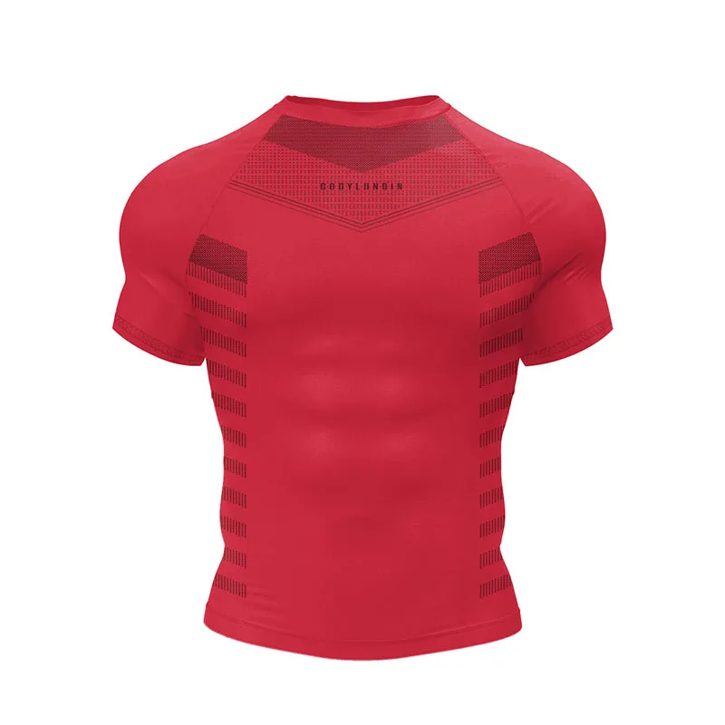 Top Quality Special Big Men Running Quick Dry Fitness Shirt Training exercise Clothes Gym Sports Shirts Short Sleeve Tight Tops