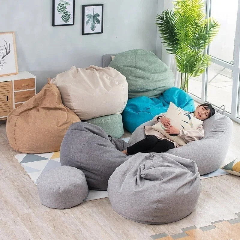 1pc Large Small Lazy Sofa Cover Without Filler Comfortable Lounger Seat Bean Bag Pouf Puff Couch Chair Cover For Living Room