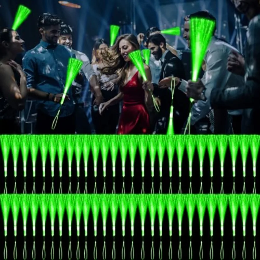 

Новая модель: 60 шт. зеленых оптоволоконных палочек, светящиеся оптоволоконные палочки, оптовые светодиодные палочки с 3 режимами мигания, светодиодные мигающие палочки.