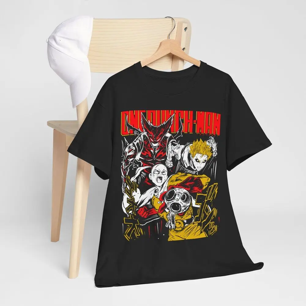 تي شيرت One Punch Man Saitama VS Garou أنيمي أنيمي خمر مانغا قميص الهدايا