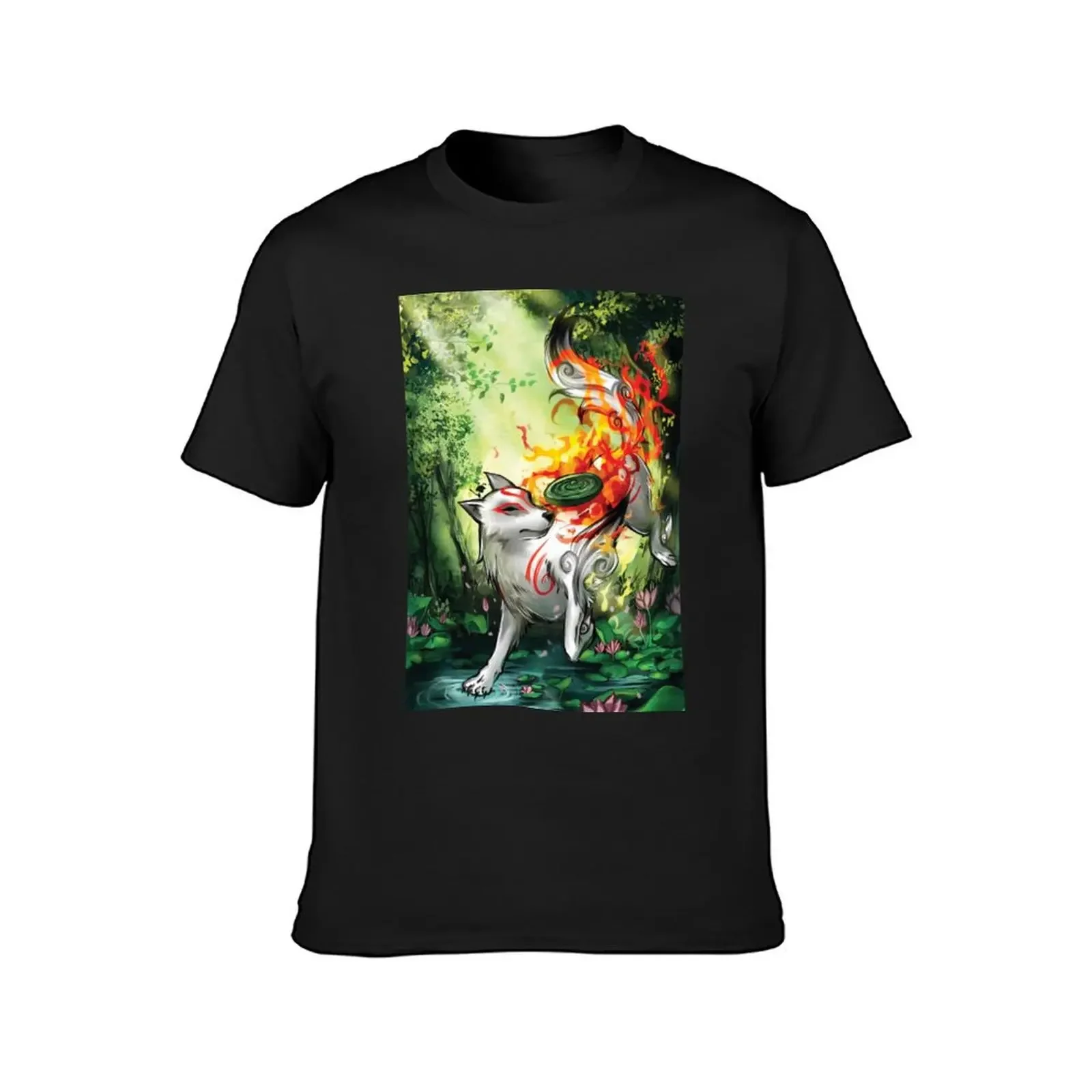 Okami Fanart okamiden amaterasu T-Shirt graphic t shirts anime t shirts heavyweight t shirts for men