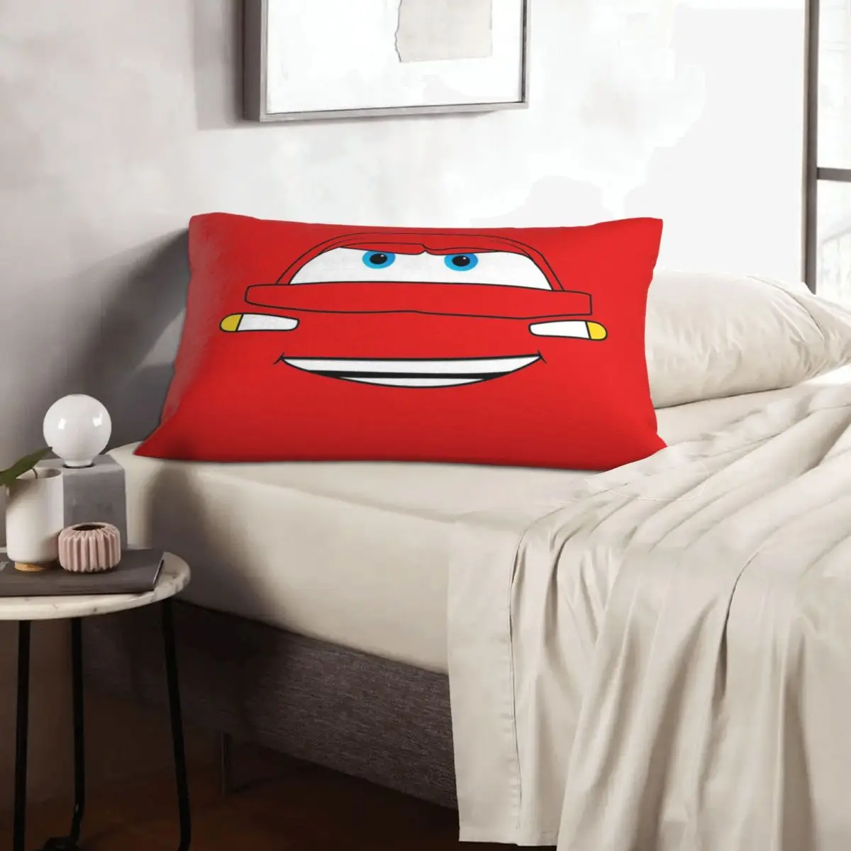 Lightning McQueen Cars Pillowcase Soft Polyester Cushion Cover Decorative Throw Pillow Case Cover Home Zippered 18''