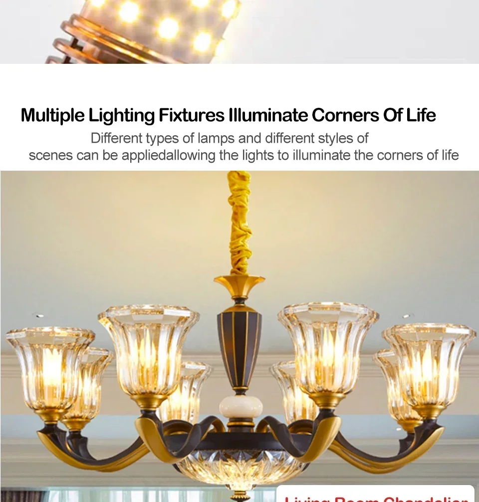 AC 85V-265V LED Corn Bulb Tri-color Light 16/12W E14 Chandelier Candle Light E27 Lamp SMD 2835 Warm White 3000K Cool White 6500K
