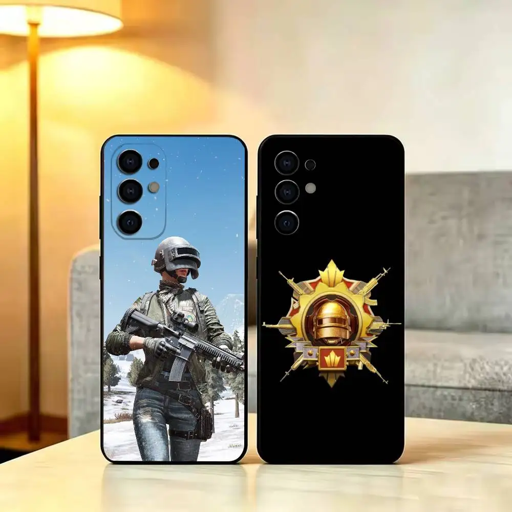 one C-Chicken Game-P-PUBG  Phone Case For Samsung S 25,24,23,22,30,21,10,9,Ultra,Plus,Lite,FE,4,5 G Black Silicone Case