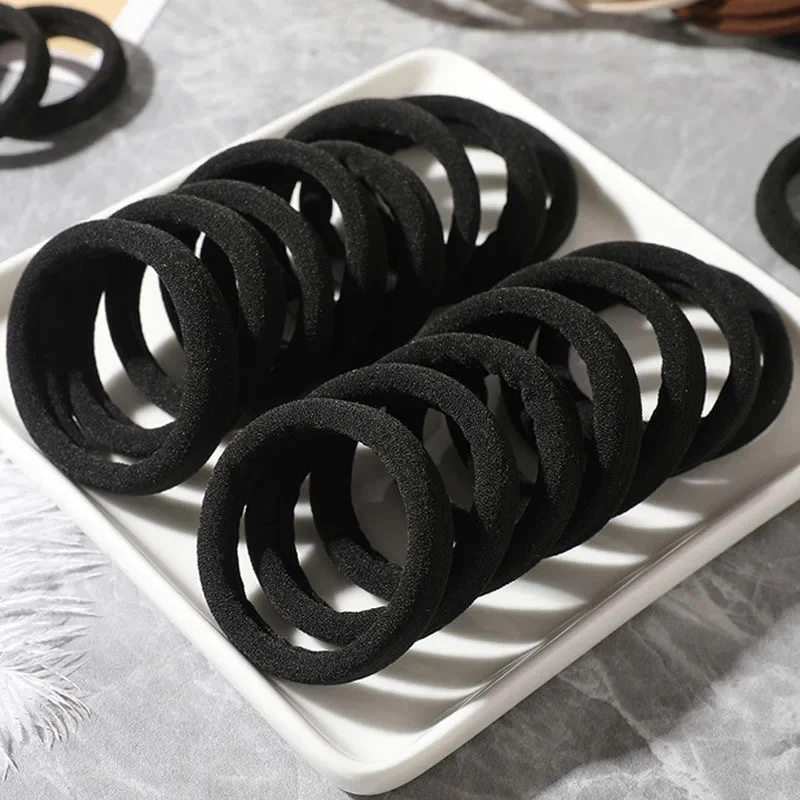 20/50/100pcs Black Hair Bands for Women Girls Hairband High Elastic Rubber Band Hair Ties Ponytail Holder Scrunchies Accessorie image 2