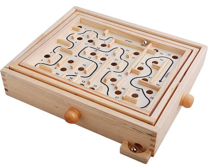 P0.7 36 Levels Ball Maze Game Intellectual Educational Toy Hand-Eye Coordination for Adults