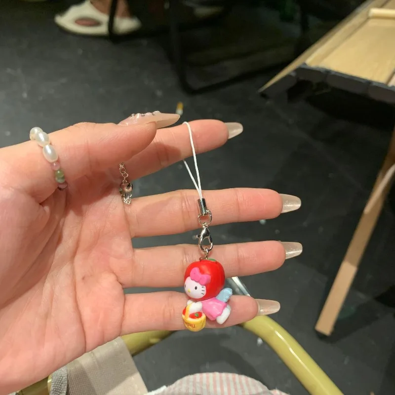 Hello Kitty Keychain Cute Cartoon Phone Case Accessories Leopard Pattern Angel Desktop Decoration Girl Student Gift Wholesale