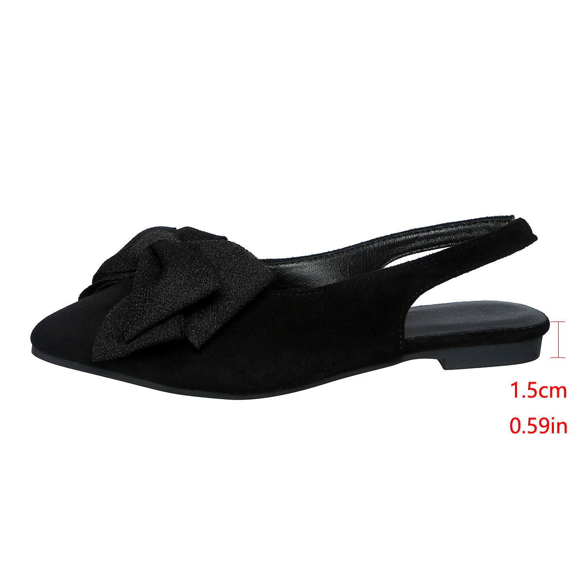 Neue Schmetterlingsknoten-Sandalen mit spitzer Zehenpartie und flachem Absatz, vielseitige Damen-Sandalen mit Rückenriemen, modische, schlichte Einzelschuhe aus PU-Material. – Detail 20