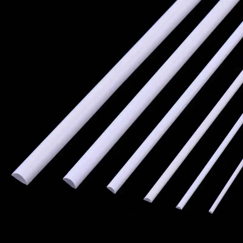 

Length 250mm (25cm) ABS Plastic Half Round Bar Solid Semicircle Rod Material DIY Building Model Making Processing Accessories