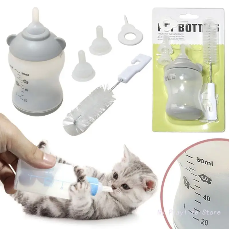 Pet Cats Dog Milk Bottle Pet Puppy Kitten Baby Animal Feeding Bottle Nursing Set Household Pet Supplies Feeding Bottle Set