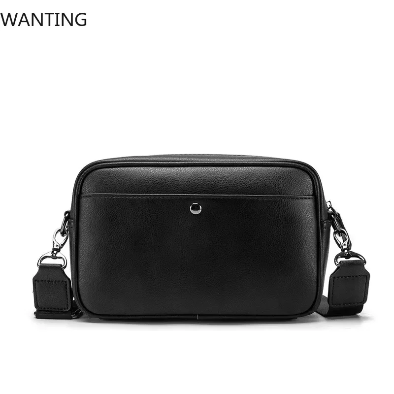 الموضة الفاخرة الرجال حقيبة كروسبودي الأعمال بولي Leather حقائب كتف جلدية الرجال الصلبة رفرف حقيبة ساعي الرجال سستة باد حقيبة 2025 جديد