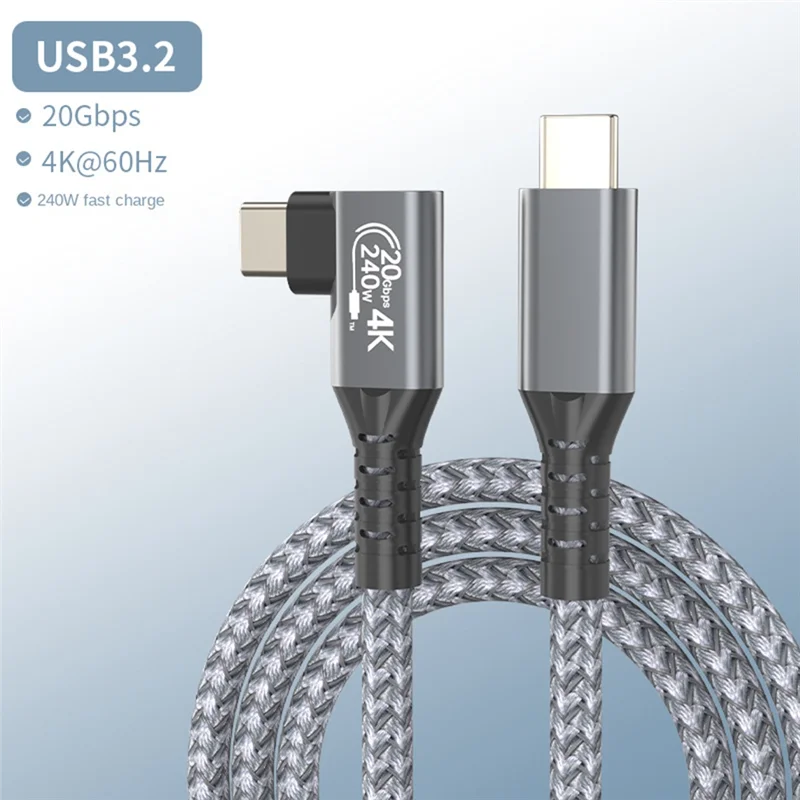 AS62 USB 4 Cable 90° 40Gbps USB4 Type C Data Cable Fast Charging PD 240W, 8K Video Transfer