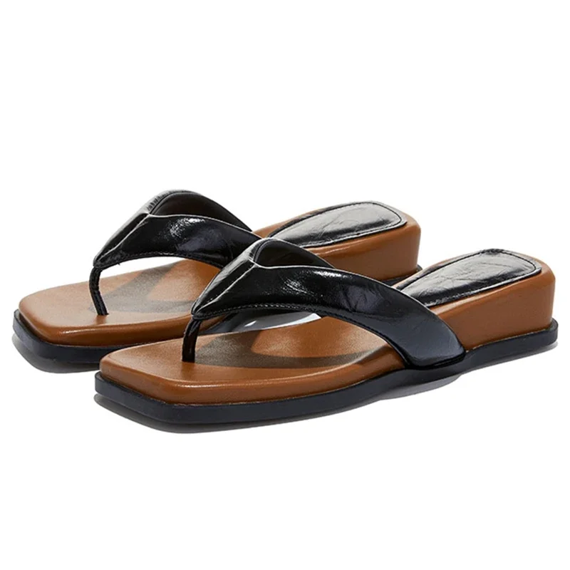 sandales-compensees-epaisses-pour-femmes-sandales-plates-en-cuir-de-luxe-pour-femmes-tongs-d'ete-confortables-sandales-de-plage-elegantes-pantoufles-pour-femmes