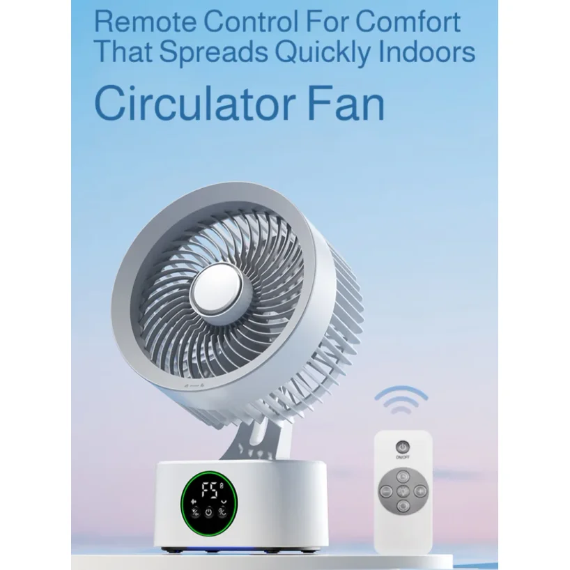 

Portable Wall-Hanging Fan With Remote Control Rechargeable Usb Electric Folding Fan Nightlight Air Cooler Household Shaking2026