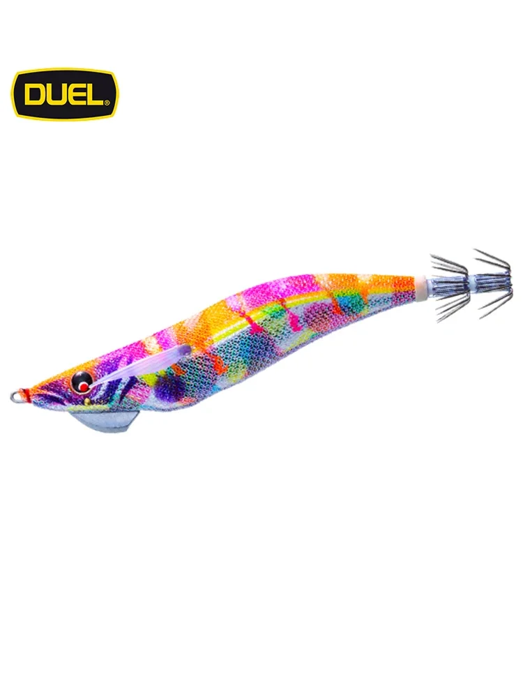 DUEL TUNGSTEN Luminous Wooden Shrimp 3.5 Squid Egi Jig Lure Hook Luya Sea Fishing Big Tail Squid Cuttlefish