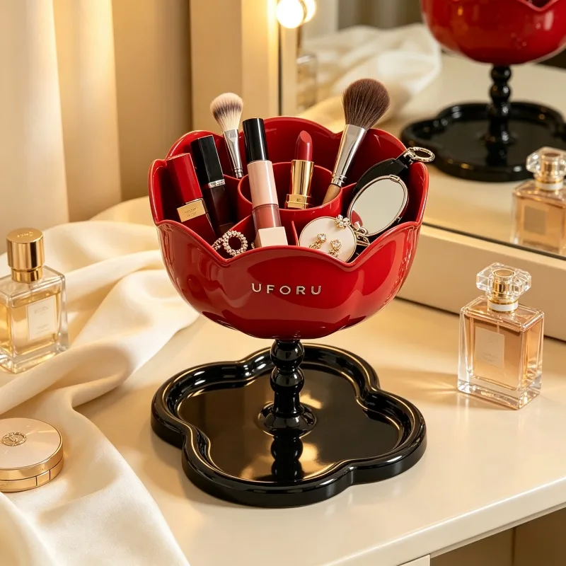Flower Shaped Storage Organizer Multi Compartment Tabletop Caddy Decorative Sundry Tray Entryway Key Cosmetic Display Stand