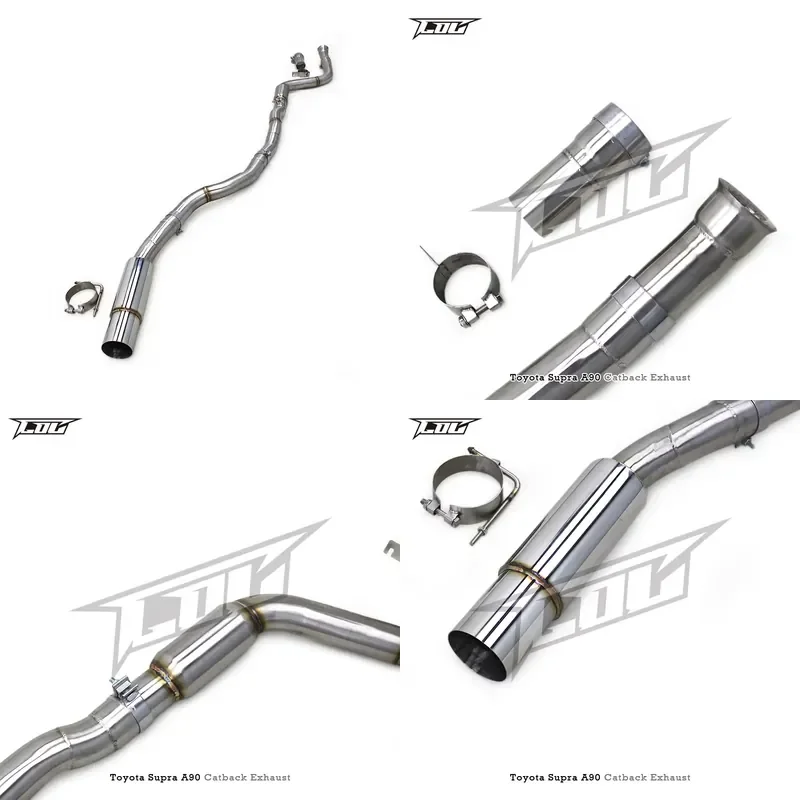 2026 Hot Sale Auto Straight Catback for A90 3.0T 2020-2023 T304 Resonator Midpipe Single Exit Race Performance