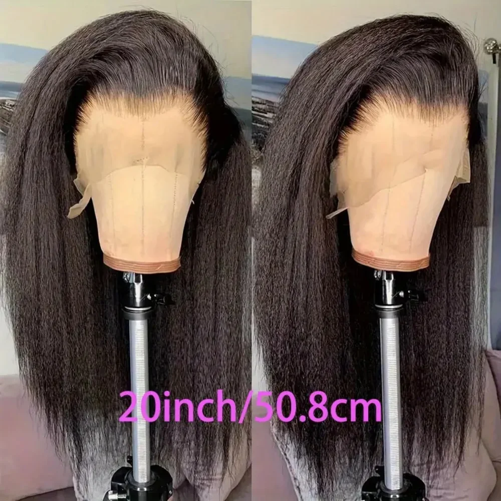 Peluca de cabello humano liso con encaje Frontal, pelo Natural rizado con cierre de encaje, densidad de 200%, prearrancado, 13x4