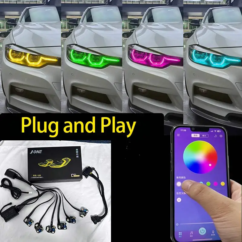

J ONE for BMW f30 f31 f35 2012-2019 lci LED style RGB DRL 3 series CSL style daytime running lights Control by phone drl