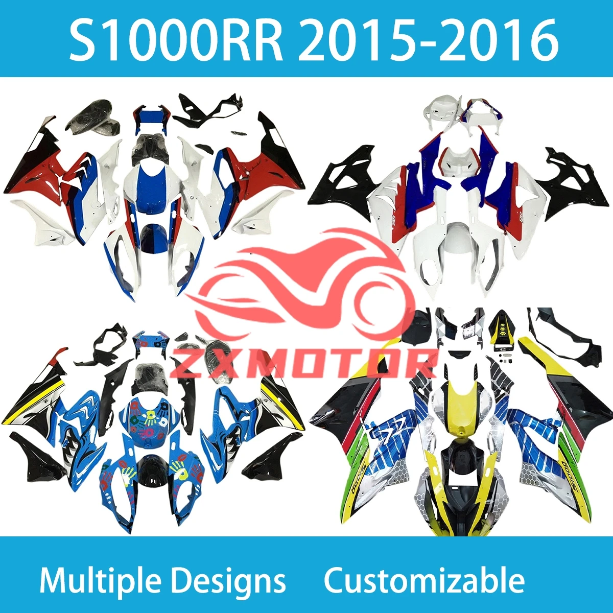 

Комплект обтекателей для мотоцикла BMW S1000RR 2015-2016 из высококачественного АБС-пластика, литье под давлением, ZXMT