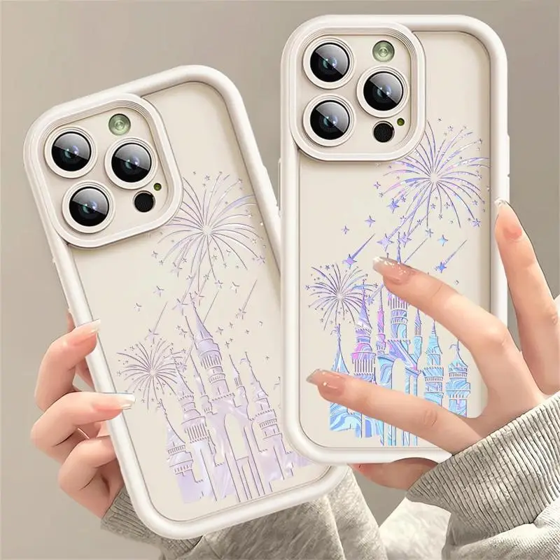 Disney Fireworks Castle Phone Case for Apple iPhone 15 Pro Max 13 14 Plus 12 Mini 11 Pro XR 8 SE 7 XS MAX Matte Cover