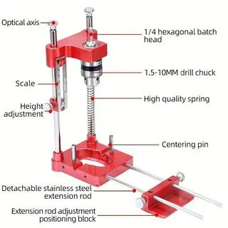 Portable Auto‑Line Drill Guide, Precision Woodworking Hand Drill Positioning Locator, Vertical Drilling Jig Tool