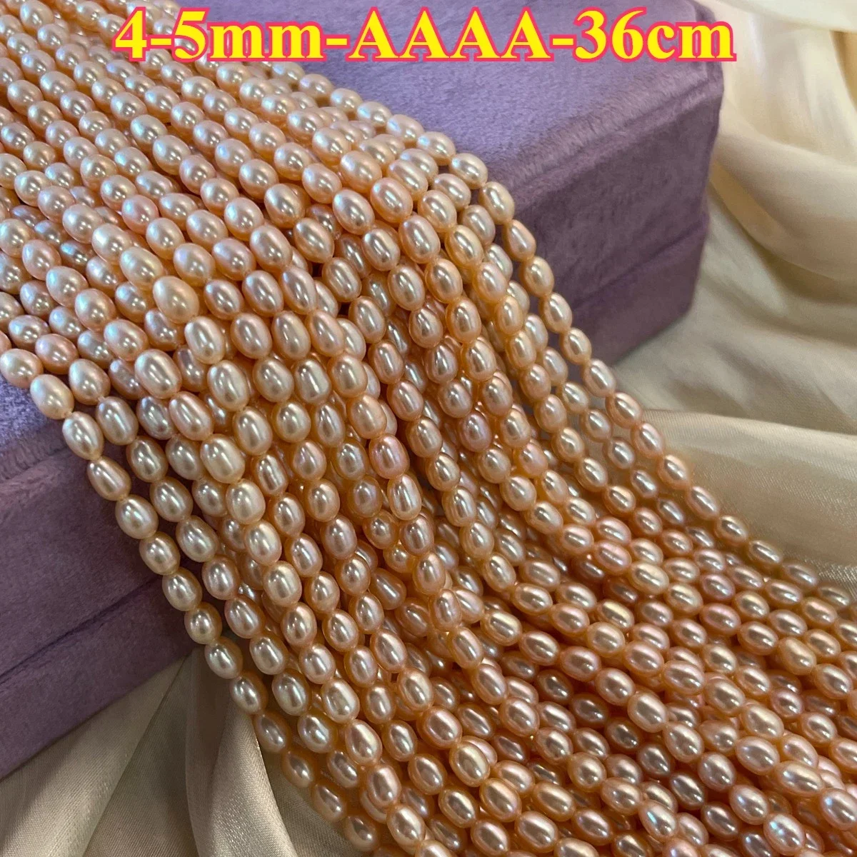 

4-5mm AAAA Fine Polished Orange Natural Freshwater Pearl Rice Loose Bead Jewelry Make DIY Necklace Bracelet Women Wedding Gift