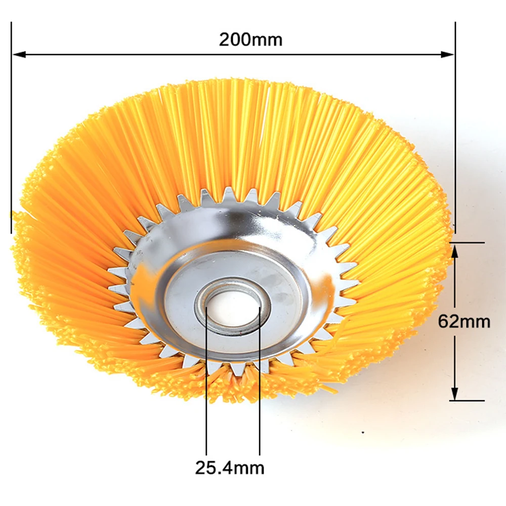 8inch Nylon Brush Trimmer Grass Mower Brush Rotary Rusting Disc Trimmer Head Universal Fit Straight Shaft Trimmer for Lawn Mower