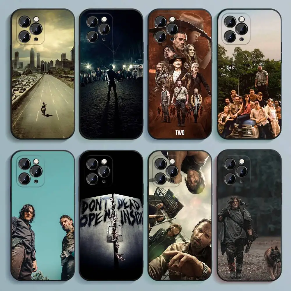 Чехол для телефона TWD T-The Walkings Dead для iPhone 17,16,15,14,13,12,Pro,Max,Plus,E,SE4,Air,Mini,черный мягкий чехол