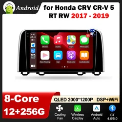 GPS Navi per Honda CRV CR-V 5 RT RW 2017 - 2019 Sistema intelligente Android Carplay WiFi DSP Stereo QLED IPS Schermo 4G Bluetooth