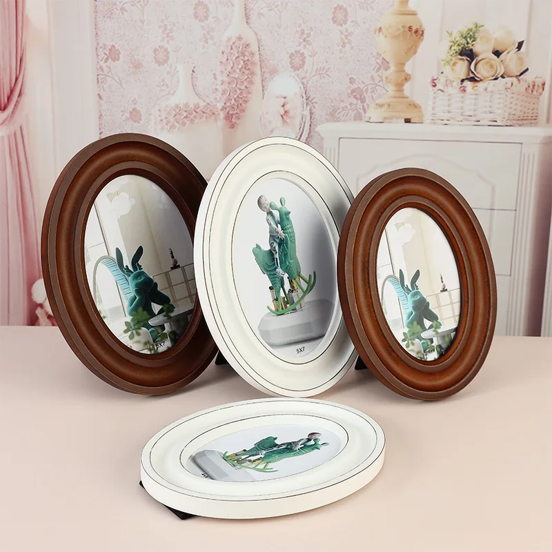 Oval Distressed Photo Frame, Vintage Distressed Photo Frame, American-Style Frame, Oval Tabletop Frame