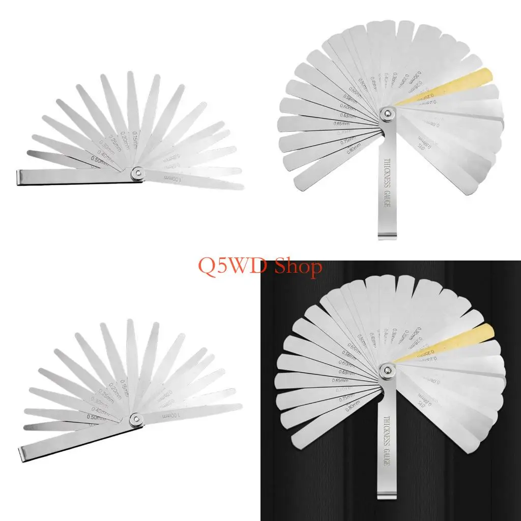 Q5WD Feeler Gauge Set Stainless Steel Double Marked for Precise Measurement in Multiple Fields Engineering and Vehicle Repair