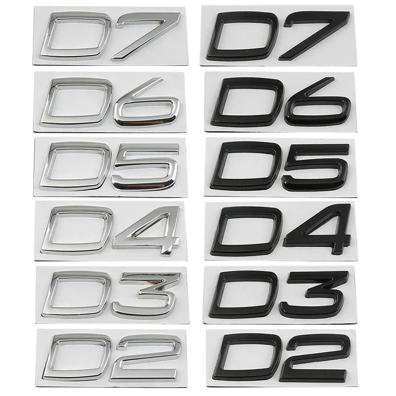 

Metal D2 D3 D4 D5 D6 D7 Car Rear Letters Logo Trunk Emblem Badge Sticker For Volvo S40 S60 V40 V50 XC40 XC60 V60 S90 C30 XC90