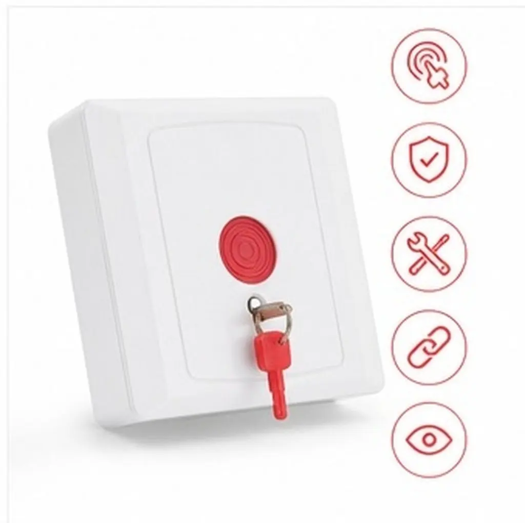 1Set Emergency Button Switch 28 Red Box Fire Theft Safety Emergency Stop Device Push Button Switch Protection for Office Home