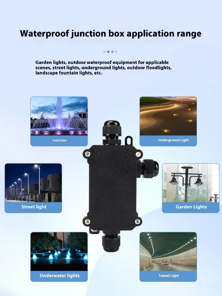 Outdoor Power Cable Waterproof Box Junction Box Threading Box Quick Wiring Terminal Can Be Buried in Water IP68