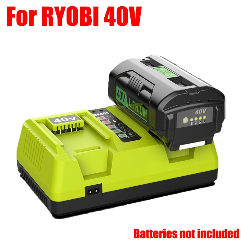 Portable Lithium Battery Charger OP401 Dual-Port Fast Charger Replacement Charger Compatible with For RYOBI 40V Li-ion Batteries