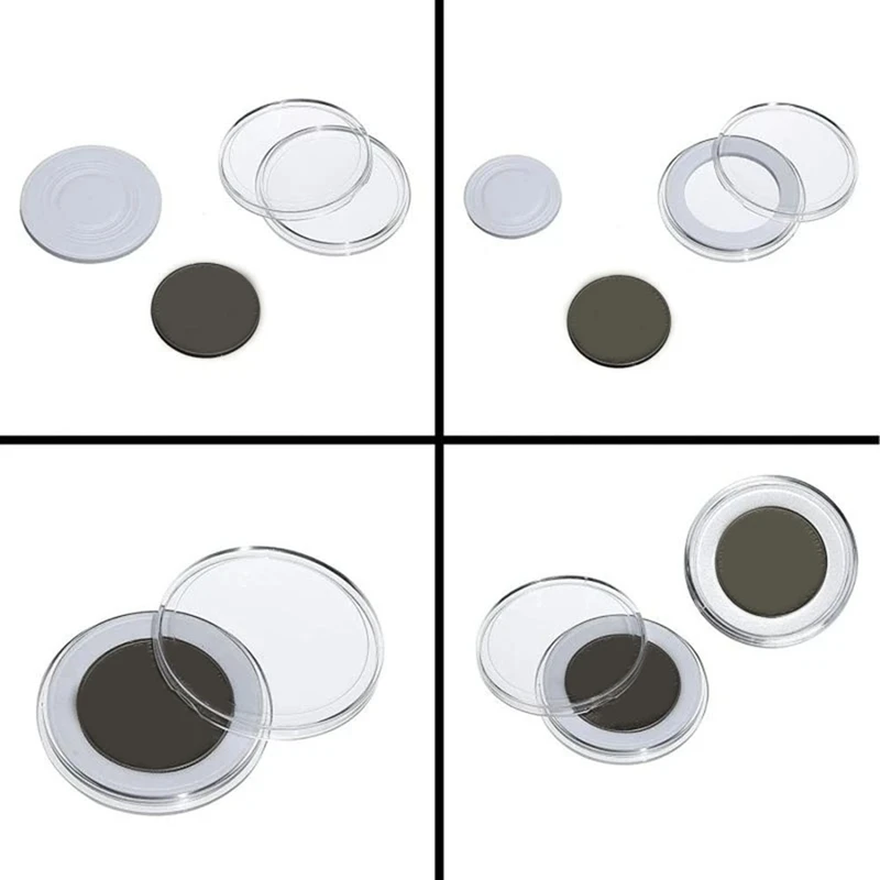 100 Stück 45mm Innen durchmesser Gedenkmünz kasten Münze Silber Dollar Aufbewahrung schutz box transparenter Kunststoff rund