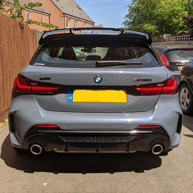 For BMW 1 series F40 M135i 128ti M Sport Hatchback Spoiler 2019 To Up Rear Trunk Wing High Quality ABS Gloss Black Carbon Fiber