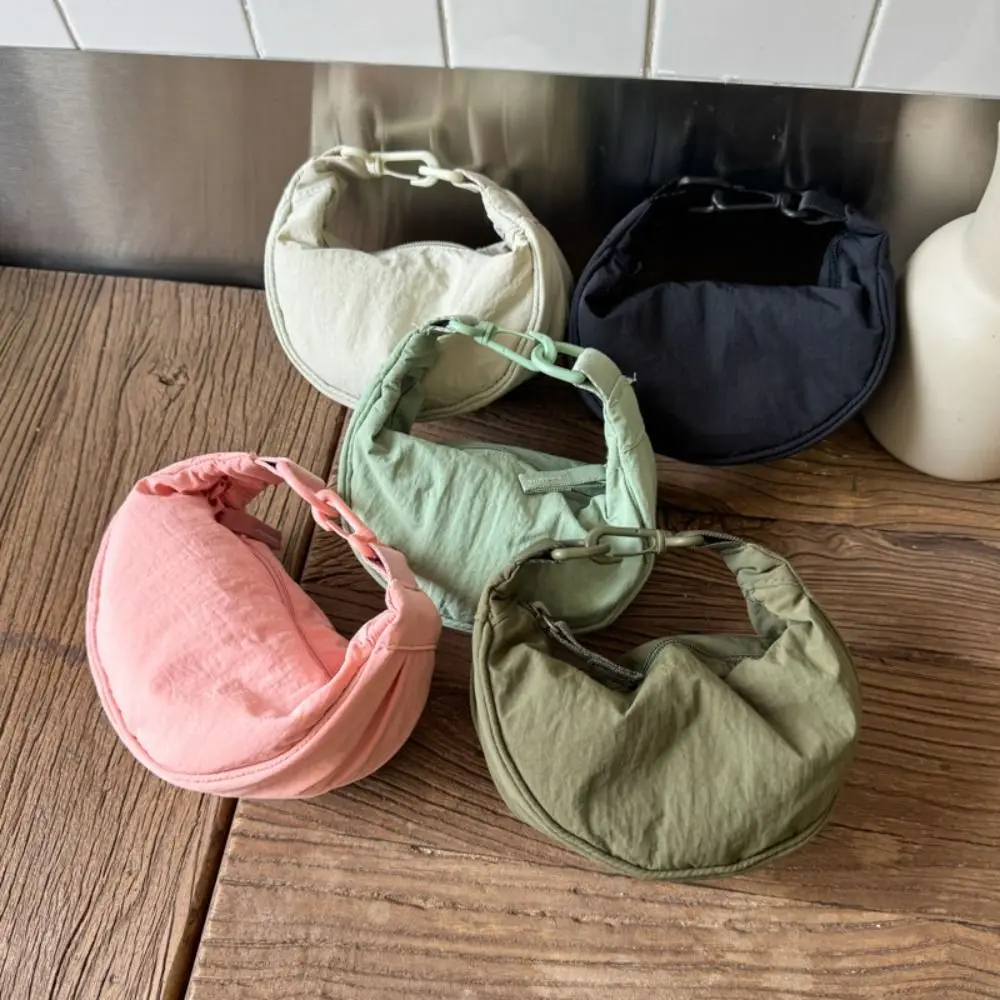 

Fashionable Korean Style Nylon Crossbody Bag Handbag Solid Color Mini Dumpling Bag Lightweight Oxford Cloth Shoulder Bag Girls