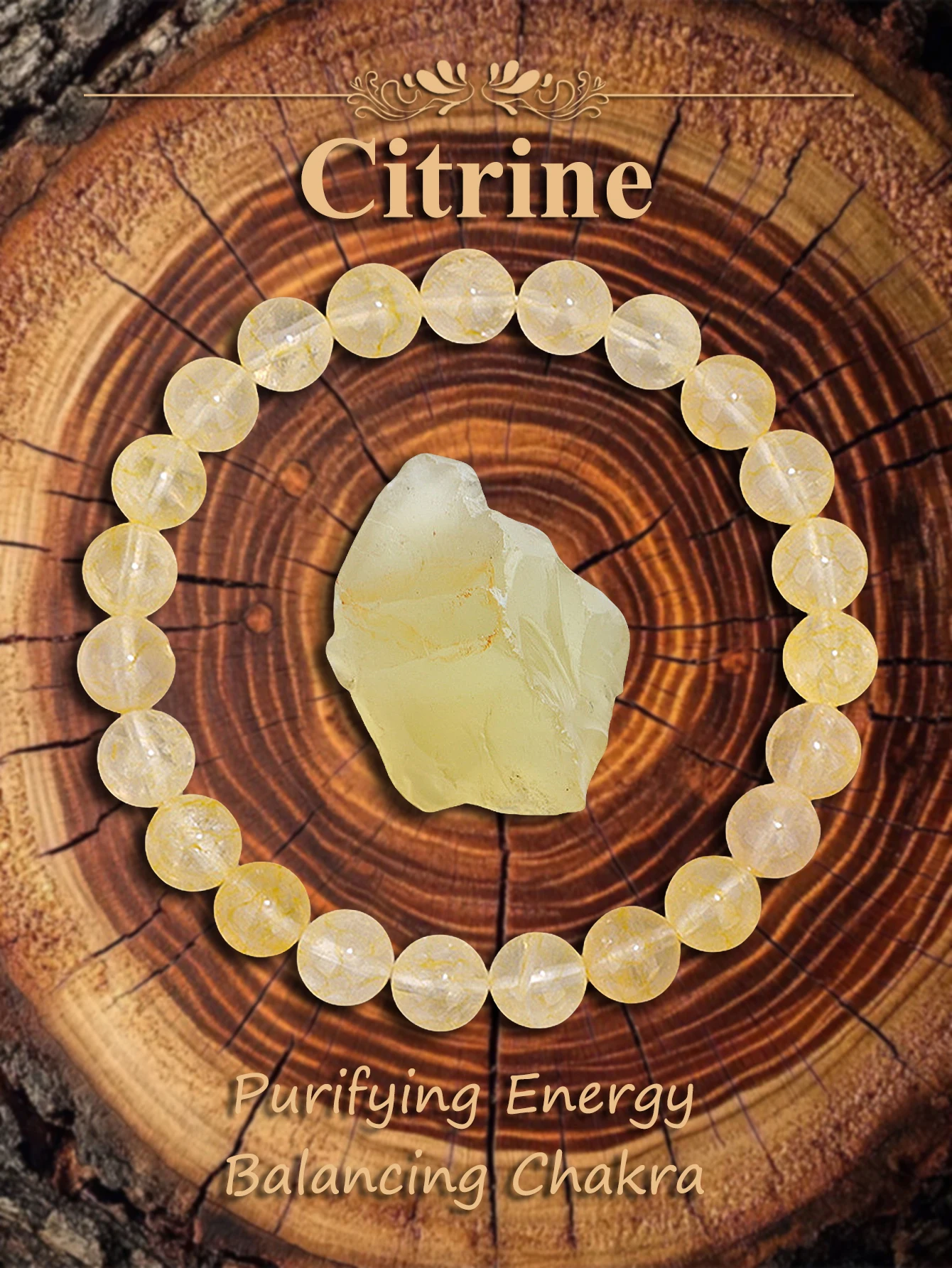 Bracelet de perles de cristal Citrine naturelle, pour la richesse, le succès, la confiance, augmente l'obondance et l'énergie Positive, bijoux de guérison, cadeau pour femmes