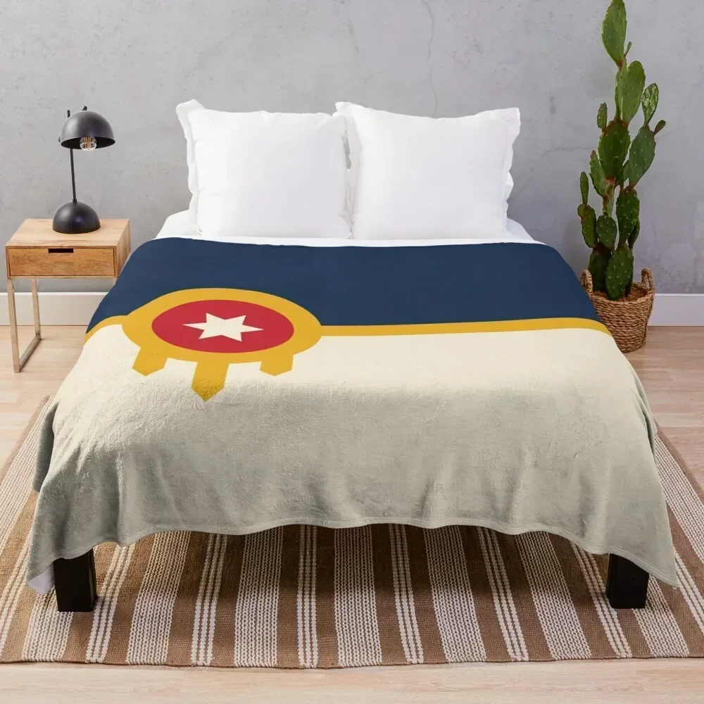 

Tulsa Flag Throw Blanket Stain Resistant Cozy Warm Blanket