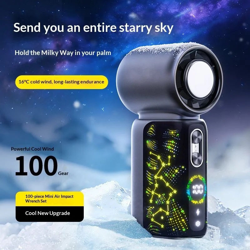 Portable Mini Handheld Turbo Fan 3000mAh LED Display Mini High Speed Handheld Fan, Outdoor Cooling,Desk Fan, Rechargeable Fan