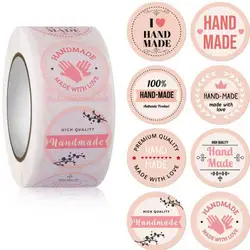 500 Stuks Nieuwe Handgemaakte Met Liefde Stickers Ronde Dank U Stickers Kleine Business Stickers, envelop Seal Gift Bags Gift Verpakking